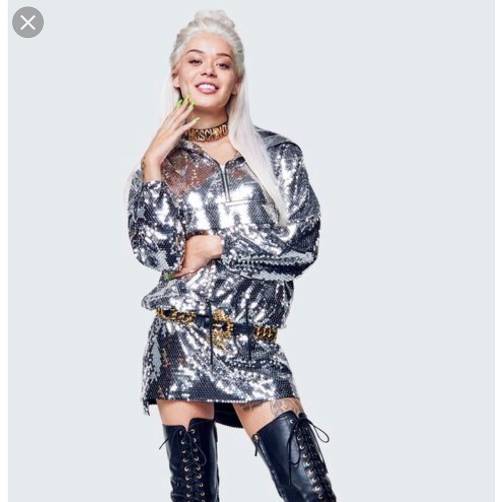 HM MOSCHINO Sequined hooded dress